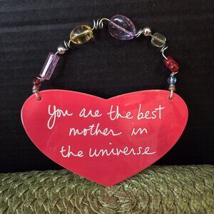 Sandra Magsamen Ceramic Heart Shaped "Best Mother" Plaque